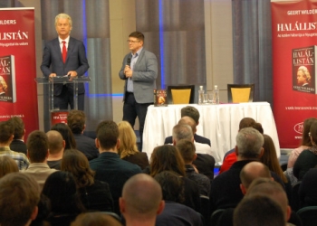 Geert Wilders könyvbemutatója Győrben